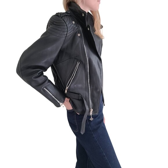 Hein Gericke HARLEY DAVIDSON Moto Jacket Vtg 80s Women's Lined Slim Cut Leather - Picture 4 of 16